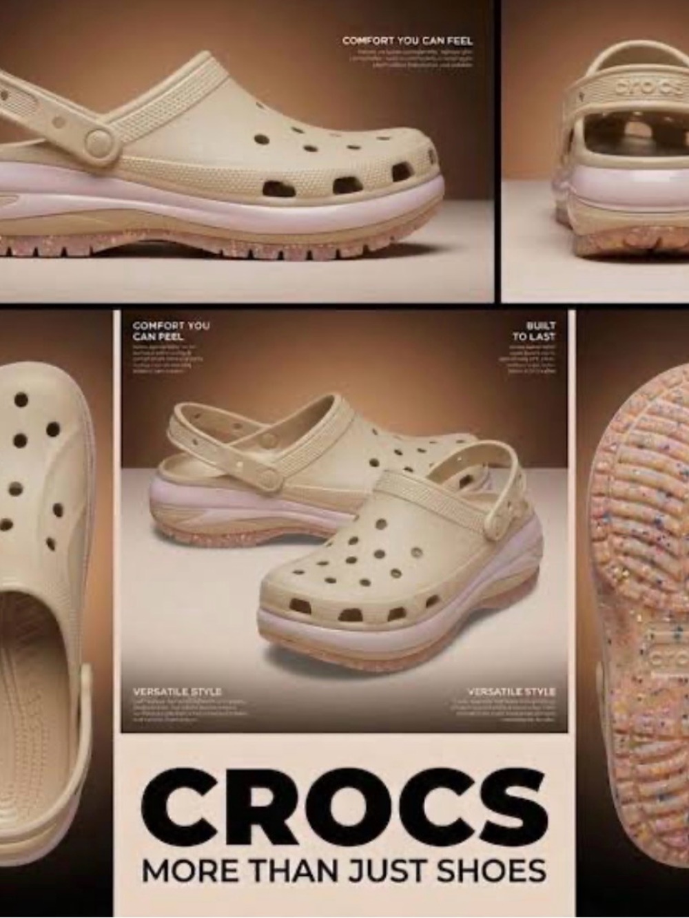 CROCS Classic Mega Crush Clogs Chai